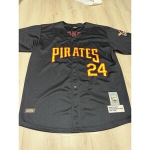 Baseball Legends Pittsburgh Pirates Barry Bonds #24 MLB Black Jersey Size 56 3XL